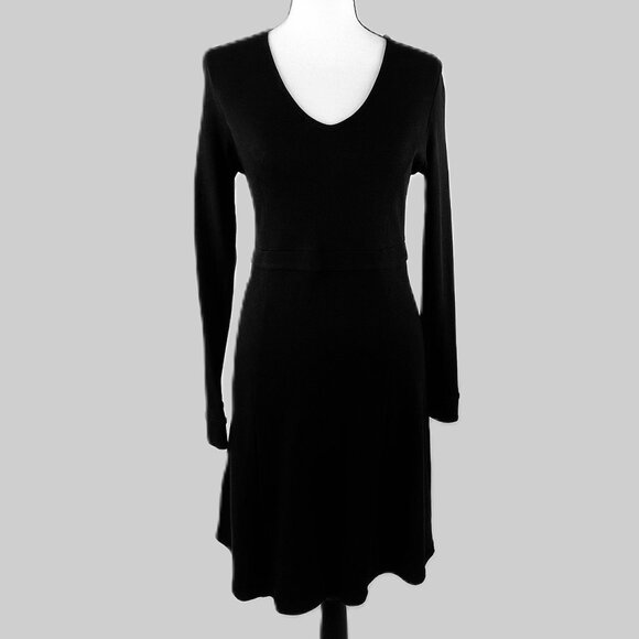 Toad & Co Knee Length Dress, Black Knit, Small - Picture 1 of 5